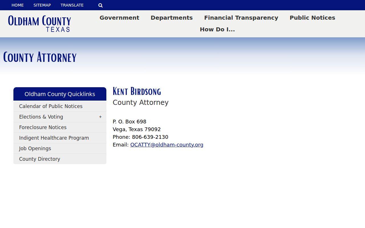 Oldham County criminal court case prosecutor contact information