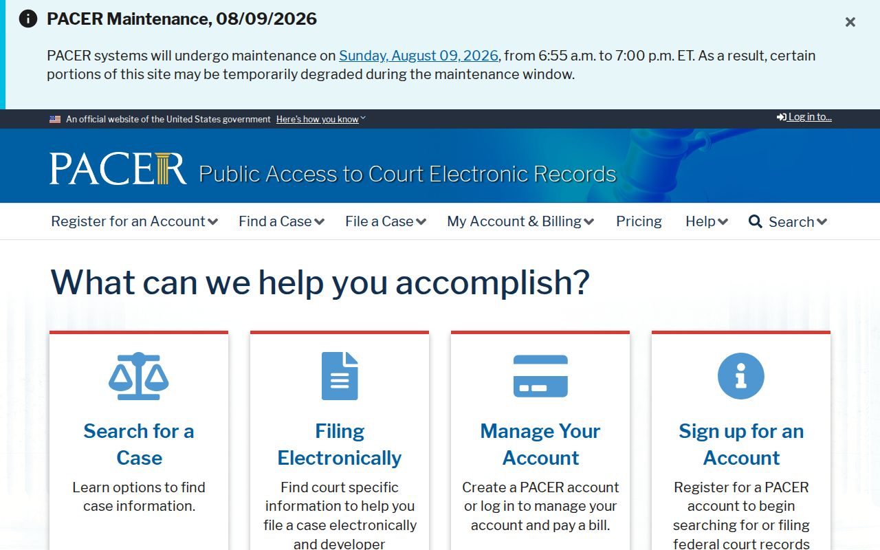 Oldham County criminal history PACER federal court search