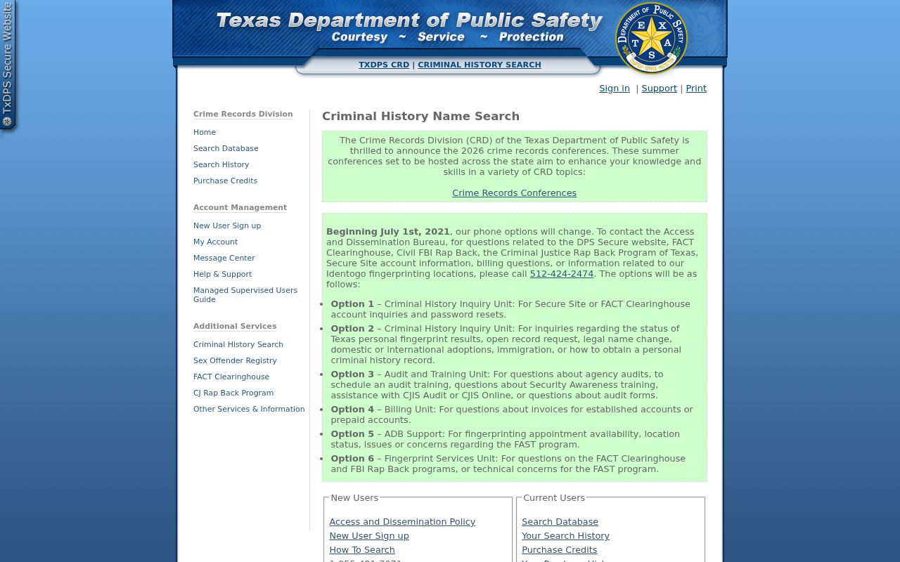 Oldham County criminal history Texas conviction search interface